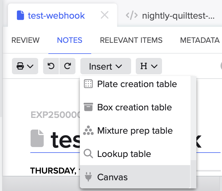App Canvas - Insert