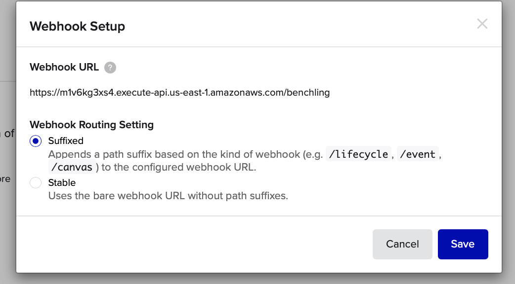 Webhook Routing Setting