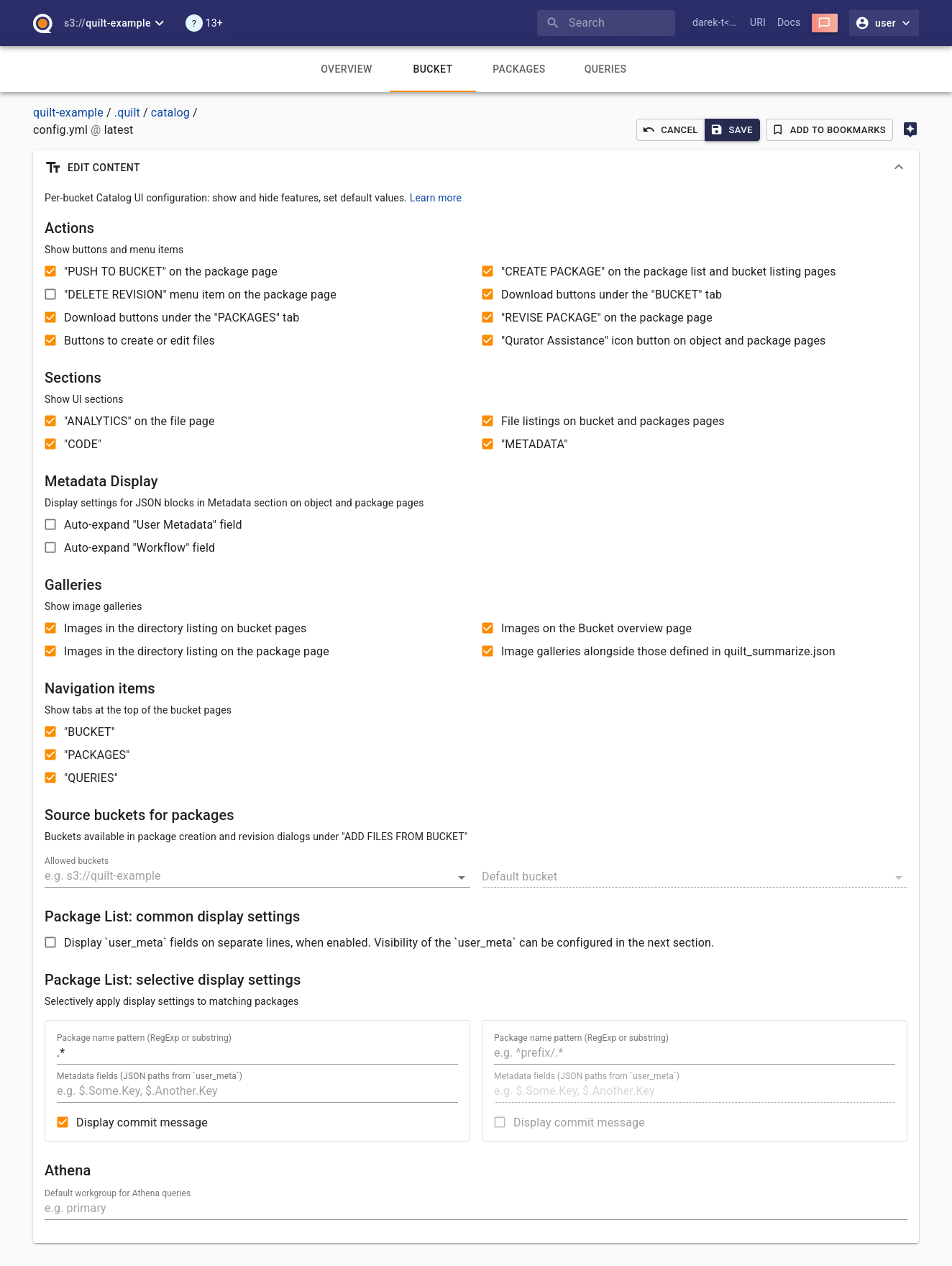 Alongside text editor users can use visual form to modify the config