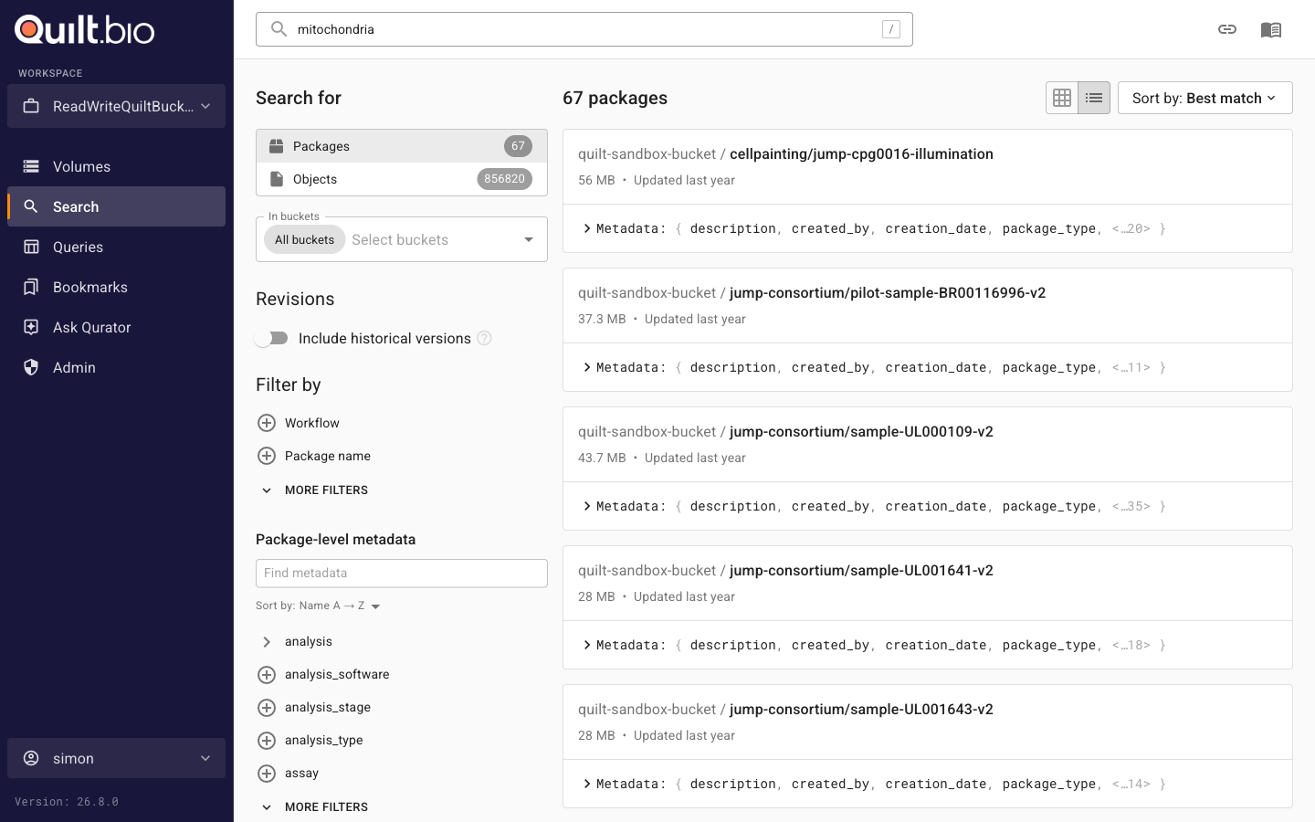 Search page